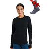 Merino.tech Maglia Termica Donna Lana Merinos - 100% Lana Merino Intimo Donna Leggero, Medio, Pesante con Calzini (Medium, 320 Charcoal Grey)