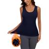 WOWENY Canotta da Donna Basic con Maniche Termiche, a Coste, Invernale, Calda, Camisole, Biancheria Intima in Pile, per Tutti i Giorni