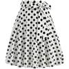 KBOPLEMQ Gonna da donna rockabilly con pois bianchi, gonna a pieghe, tradizionale, a pois, vintage anni 50 e 60, outfit, gonna a pieghe, rossa, a linea A, gonna da festa, gonna a ruota, gonna swing, da skater