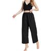 BEAUTELICATE Donna Pantaloni Sottoveste con Pizzo Cotone Lungo,Nero-90cm,M