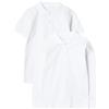 rise&Raba Polo per ragazze e ragazzi, a maniche corte e lunghe, 2 pezzi, 100% cotone, unisex, per uniforme scolastica e abbigliamento estivo, bianco, 11-12 Years