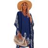 Breezy Lane Caftano Cover Up Beachwear da donna, abito da spiaggia, bikini, costume da bagno, motivo floreale, copricostume da spiaggia