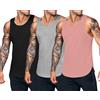 COOFANDY Canotta da Uomo Quick Dry Estate Sportiva Muscle Shirts Slim Fit Maglietta Intima da Uomo Nero Nero/Grigio/Verde Militare L