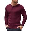 COOFANDY Maglione da Uomo Lavorato Maglione Camicia a Lunghe Maniche Maglione vestibilità Regolare Vino Rosso M