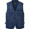 Wygwlg Gilet Di Jeans Da Uomo Taglie Forti, Gilet Casual Multitasche Da Pesca All'aperto Che Fotografa Il Cappotto Senza Maniche Del Gilet Di Jeans