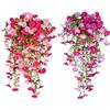 Naapesi 4 petunie artificiali da appendere, piante artificiali da appendere, fiori artificiali da appendere, per esterni, balconi, cortili, matrimoni
