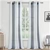 MRTREES Tende da Interno Trasparenti a Righe Bianco e Grigio, 140 x 260 cm (LxA) 2 Pezzi, Tende Voile Moderne con Occhielli per Soggiorno e Camera da Letto, Filo Tinto