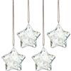 FSSTUD 4 decorazioni natalizie a forma di stella in cristallo per albero di Natale, in vetro sfaccettato, acchiappasole scintillanti, ciondoli da appendere alla finestra, prisma arcobaleno, acchiappasole per