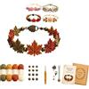 Generico Kit Fai Da Te Per Braccialetto All'uncinetto Ispirato Alla Natura, Raffinato Braccialetto All'uncinetto 3D, Kit Fai Da Te Per Gioielli A Tema Botanico, Farfalle, Fiori E Foglie D'acero (D)