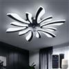 YUNLONG Smart Lampadario con Ventilatore da Soffitto, WiFi Plafoniera con Ventilatore Compatibile con Alexa Google Home, Lampada con Ventola Techo per Camera da letto, Cucina, Nero
