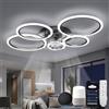 ycwdcz Plafoniera con Ventilatore da Soffitto Compatibile con Alexa, Google Assistant, Anelli Lampadario Led con Ventilatore da Soffitto, Dimmerabile, Motore DC, Ventola Soffitto con Luce