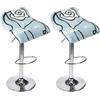 uyeoco Stampato Coprisedile per Sedia da Cucina da Bar Senza Schienale 4/2/1 Pezzi, Copri Fodera Sgabello da Bar Quadrato Elasticizzato(#6,2PCS)