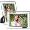 Szaboviktoria Set da 2 Cornici 13x18 in Argento, in Vetro, Adatte per Foto da 7 Pollici, Facili da Inserire, Con Supporto, Supportano il Posizionamento Orizzontale o Verticale