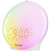 Suright Sveglia All'Alba, Wake-Up Light Sveglia Con Luce, Simulazione Alba | 2 Allarmi, Snooze, 15 Suoni Natura, 18 Luce Colorata, 20 Luminosità Lampada Da Comodino Bambini,Radio Sveglia