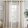 EMEMA Tende con Occhielli 2set Beige Righe Trasparente Tenda A300xL140cm