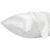 Lirex Set di 2 Federe in Raso 40x60cm, Protezione Capelli e Pelle & Antirughe, Chiusura a Busta,(Bianco)