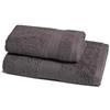Zucchi Solotuo - Set Asciugamani Da Bagno Viso e Bidet, Spugna di Cotone 560 gr Coppia Asciugamani da Bagno Grande con Ospite (ANTRACITE)