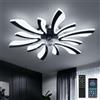 YUNLONG 78cm Lampadario Ventilatore da Soffitto Moderno Grande Lampadari con Ventola da Soffitto Telecomando Dimmerabile 6 Velocità DC Reversibile Estate/inverno per Camera da Letto Soggiorno,Nero