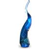 Gocce di Murano Corno portafortuna artigianale in vetro di Murano lavorato a mano scaramanzia napoletana soprammobile idea regalo Made in Italy (Blu Liscio)