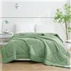 WAVVE Piumino Letto Singolo, 155x220 cm, Verde Salvia | Piumone Leggero in Microfibra Morbida, Imbottitura Premium e Traspirante in Fibra, Ideale per Primavera, Estate ed Autunno
