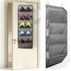 jimruirog Organizer Scarpe da Porta con 5 Livelli, Portaoggetti da Appendere con Tasche Laterali, Scarpiera Salvaspazio, Per lo Spazio Dietro la Porta e All'interno Degli Armadi, Per Riporre Scarpe, Grigio