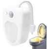 Mimoqk Lampada da toilette con sensore di movimento, luce del water, luce del water, luce del gabinetto a cambiamento di colore, luce notturna a LED 16 colori, luminosità regolabile