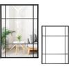 LIFEZEAL Specchio da Parete Rettangolare, 100x70cm, Cornice in Metallo, 3 Modi di Montaggio, Antiesplosione, Moderno, Decorativo, Ingresso, Salotto, Camera da Letto, Bagno, Alta Definizione, Mirror