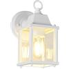 Trio Leuchten Mirande 262260131 - Lampada da parete per esterni, in alluminio pressofuso, colore: Bianco opaco, vetro trasparente, 1 x E27