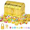 Yicenmy Scrigno del tesoro per compleanno dei bambini, colore oro, per conservare e decorare