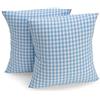 FILU Federa per cuscino, 50 x 50 cm, confezione da 2 (colore a scelta), azzurro/bianco a quadretti, federa per cuscino, cuscino per divano, cuscino decorativo, cuscino per seduta, 100% cotone