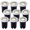 Ledvion 9 pezzi Faretto LED da Incasso IP67 3W 230V 345Lm 4000K GU10 | Con sorgente luminosa e cavo 1m per giardino terrazza vialetto e percorsi