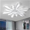 YUNLONG 78cm Lampadario Ventilatore da Soffitto Moderno Grande Lampadari con Ventola da Soffitto Telecomando Dimmerabile 6 Velocità DC Reversibile Estate/inverno per Camera da Letto Soggiorno,Bianco