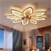 ycwdcz Ventilatore da Soffitto con Luce LED Dimmerabile 90cm, Lampadario a Petali Moderno con App e Telecomando - Motore DC Silenzioso Reversibile, 6 Velocità, per Camera da Letto e Soggiorno, Oro