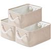 Mangata, Set di 3 scatole portaoggetti in tessuto per mensole (avorio, S)
