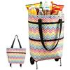 Generico Carrello borsa della spesa pieghevole 2 in 1 ruote, borsa con rotelle