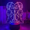 KJsdaADSA Lampada Anime Illusion 3D Rem e Ram da Re Zero Starting Life in Another World Luce notturna per arredamento camera da letto Regalo di compleanno Luce notturna a LED-Telecomando