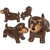 BLUECHOLON Salvadanaio decorativo in ceramica a forma di cane Teckel, marrone, 17 x 8,5 x 11 cm