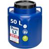 Garronda serbatoio acqua quadrato BPA-free da 50 litri per alimenti, tanica per acqua, contenitore con coperchio, adatto per la conservazione di crauti, fermentazione o salamoia GD-0088, Blu