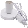 GBKDQQ Base per lampada da tavolo vintage E27, attacco E27, lampada da tavolo vintage con cavo da 1,8 m, lampada da comodino con interruttore a cavo, max. 100 Watt (bianco, lampadina esclusa)