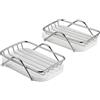 Korechain Portasapone, portasapone in acciaio inox, set da 2 portasapone con vaschetta antigoccia, portasapone per bagno, lavandino, porta spugna per cucina, doccia, senza fori