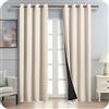 MRTREES Tende per Finestre a Vetro Oscuranti 140x280cm Isolanti Termiche con Occhielli 2 Pezzi per Camera da Letto Soggiorno a Finestre Vetro Moderne Elegante Tende Coprenti Tinta Unita Beige