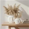 Ajuny Set di 2 Vasi in Ceramica con Volto Design Moderno Bianco Vasi Decorativi per Soggiorno Camera da Letto Scrivania Tavolo da Caffè Decorazione Casa Stile Minimalista Erba Pampa e Fiori Secchi