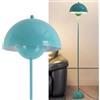 Alpinaluz Lampada da Terra in Metallo con Paralume Bombato - Design Retro Nordico - Luce Indiretta Verso il Basso - E27 - Interruttore a Pedale - Per Salotto e Interni (Turchese)