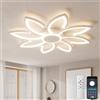 YUNLONG Lampadario Led Soffitto Moderno Soggiorno con Telecomando, 80 cm Plafoniera Led Soffitto Dimmerabile Fiore, 98W, 8000LM, Lampada da Soffitto per Ufficio, Camera da letto, Salotto, Bianco