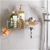 LEVERLOC Mensola Doccia con Ventose Senza Foratura Bagno Mensola,Argento