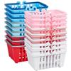 PH PandaHall Mini cestino per la spesa in 6 colori, 18 pezzi, piccolo carrello da supermercato, in plastica, contenitori per la spesa con manici per bomboniere, casa delle bambole e cucina, 6,6 x 5 cm