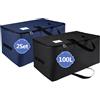 IHOMAGIC IHOMGAIC - Set di 2 sacchetti portaoggetti sotto letto, pieghevole, grande organizzatore per vestiti, borsa per riporre vestiti, borsa per trapunta, coperta 70 x 42 x 35 cm, 100 l (nero/blu scuro)
