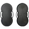 TVS SOUND Piastra Griglia Multiuso Antiaderente in Alluminio Pressofuso 50x28 cm, Doppia Superficie, Doppia Funzione, Per gas e forno No induzione, Made in Italy