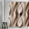 Uiiooazy Tenda da Doccia Antimuffa 180x220cm Marrone Righe Cachi Sfumata