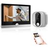 Jeatone Spioncino Digitale Wifi,Spioncino Elettronico con Monitor 4,3 Pollici,Occhiello Porta con Telecamera,Visione Notturna,Rilevamento Movimento PIR, Audio Bidirezionale,158 °Grande Angolo